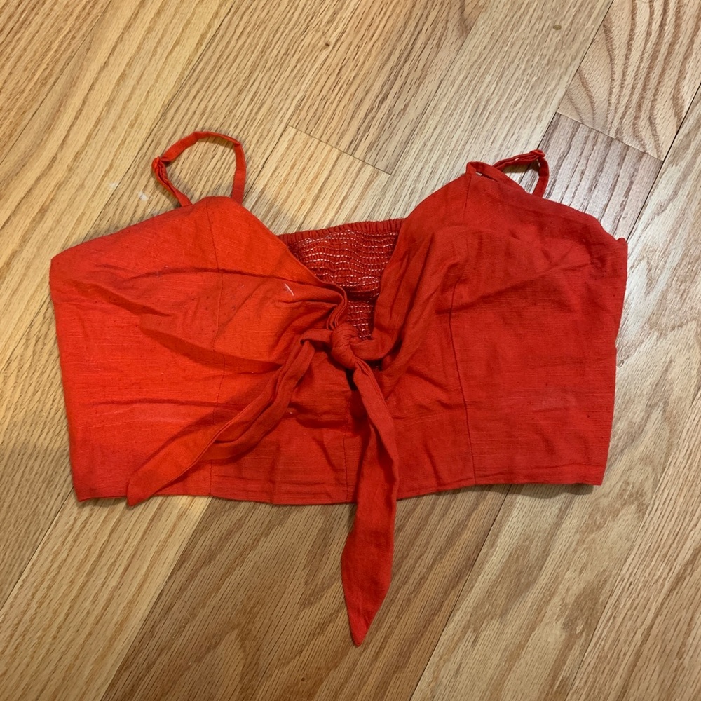 cute red cropped tank